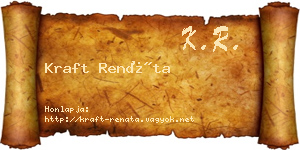 Kraft Renáta névjegykártya